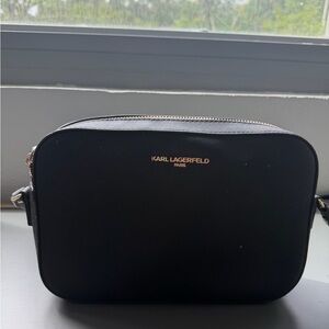 Karl Lagerfeld Black and Gold Shoulder Bag